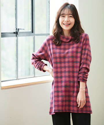 ジャカード 襟デザイン チュニック