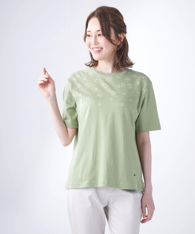 ステッチ風 プリント Tシャツ